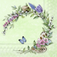 Servietten 25x25 cm - FLORIS WREATH green