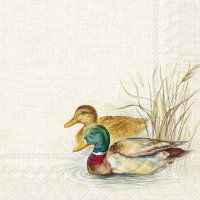 Servilletas 25x25 cm - HUNTED DUCKS cream