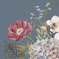 Servilletas 25x25 cm - BELLES FLEURS blue