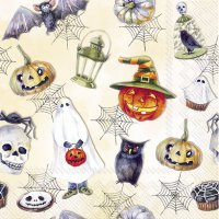 餐巾25x25厘米 - HAPPY HALLOWEEN cream
