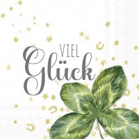 Servietten 25x25 cm - VIEL GLÜCK white