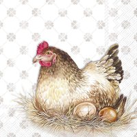 Servietten 25x25 cm - JENNY HEN light brown
