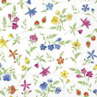 Servietten 25x25 cm - HAPPY FLOWERS blue yellow