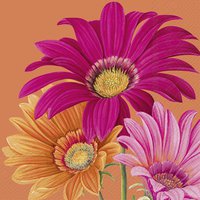 Napkins 25x25 cm - JOYFUL GERBERA orange