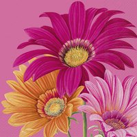 Napkins 25x25 cm - JOYFUL GERBERA pink
