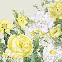 Serviettes 25x25 cm - YELLOW ROSE GARDEN sage