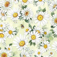 餐巾25x25厘米 - DAISIES WREATH light green