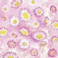 Serviettes 25x25 cm - PINK DAISIES