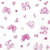 Servilletas 25x25 cm - BABY SHOES ALLOVER light rose