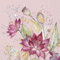 Napkins 25x25 cm - AUTUMN MEADOW pink