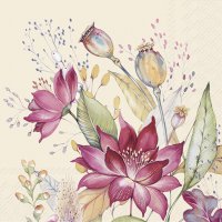 Napkins 25x25 cm - AUTUMN MEADOW cream