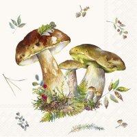 Servietten 25x25 cm - MUSHROOM COLLECTION cream