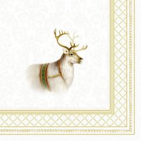 Napkins 25x25 cm - CLASSIC CHRISTMAS REINDEER gol