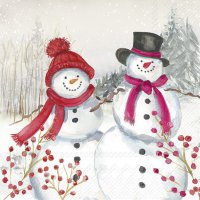 Servietten 25x25 cm - SNOWMEN FAMILY