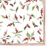 Napkins 25x25 cm - CHRISTMAS ILEX BERRIES