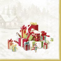 Napkins 25x25 cm - HAPPY PRESENTS gold