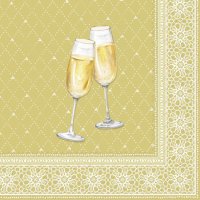 Napkins 25x25 cm - GOLDEN DRINKS cream gold