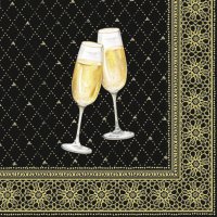 Servietten 25x25 cm - GOLDEN DRINKS black gold