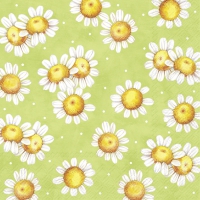 Servietten 25x25 cm - SUNNY FLOWERS light green