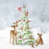 Serviettes 25x25 cm - FRIENDS IN SNOW