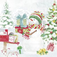 Serviettes 25x25 cm - SNOWY DAY light blue