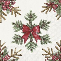 Serviettes 25x25 cm - STARS FROM BRANCHES light grey