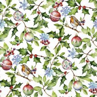 Serviettes 25x25 cm - CHRISTMAS HOLLY