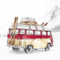 餐巾25x25厘米 - SKI ADVENTURES