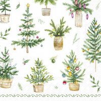 餐巾25x25厘米 - FESTIVE HOLIDAYS green