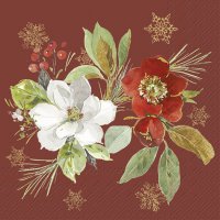 Napkins 25x25 cm - POINSETTIA BOUQUET red