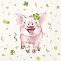 Napkins 25x25 cm - LUCKY PIG cream