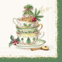 Napkins 25x25 cm - FESTIVE TEA TIME cream
