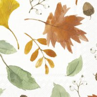 Napkins 25x25 cm - HARVEST LEAVES ALLOVER cream