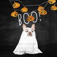 Napkins 25x25 cm - BOO DOG black