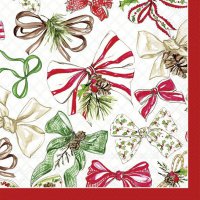 Napkins 25x25 cm - CHRISTMAS BOW red