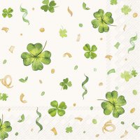 Napkins 25x25 cm - LUCKY CLOVER cream