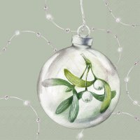 Napkins 25x25 cm - SHINY X-MAS sage