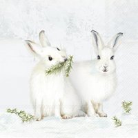 Serviettes 25x25 cm - SNOW RABBITS