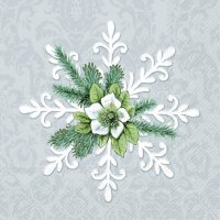 餐巾25x25厘米 - BLOOMING SNOWFLAKES light blue