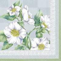 餐巾25x25厘米 - WONDERFUL CHRISTMAS ROSE grey