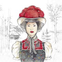 Napkins 25x25 cm - BLACK FOREST GIRL