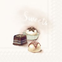 Napkins 25x25 cm - CHOCOLATES cream