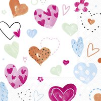 Napkins 25x25 cm - JOYFUL HEARTS orange