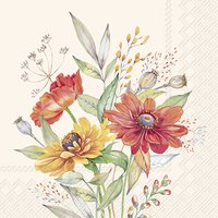 Serviettes 25x25 cm - SOFT SUNSET BOUQUET cream