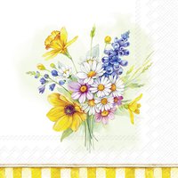 Serviettes 25x25 cm - SPRING TIME BLOOM light green