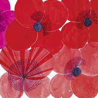 Napkins 25x25 cm - MOHN red