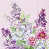 Napkins 25x25 cm - CHARLOTTES GARDEN light lilac
