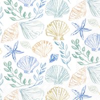 Servilletas 25x25 cm - BLUE SHELLS