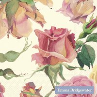 Napkins 25x25 cm - PINK ROSES cream
