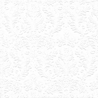 Napkins 33x33 cm embossed - CAMEO UNI white